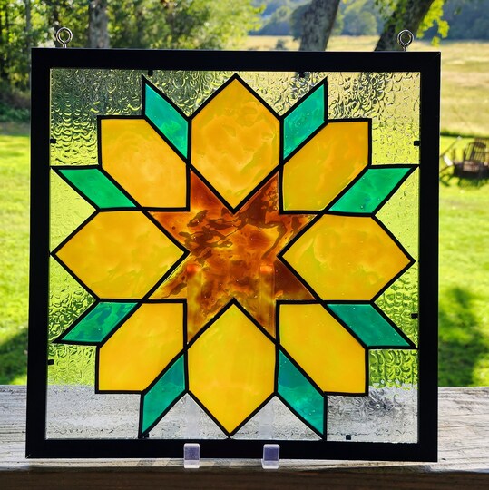 Sunflower Faux Stained Glass
